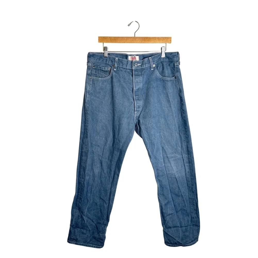 Levi's 501 Original Fit Button Fly Straight Leg‎ Jeans Blue 38X30